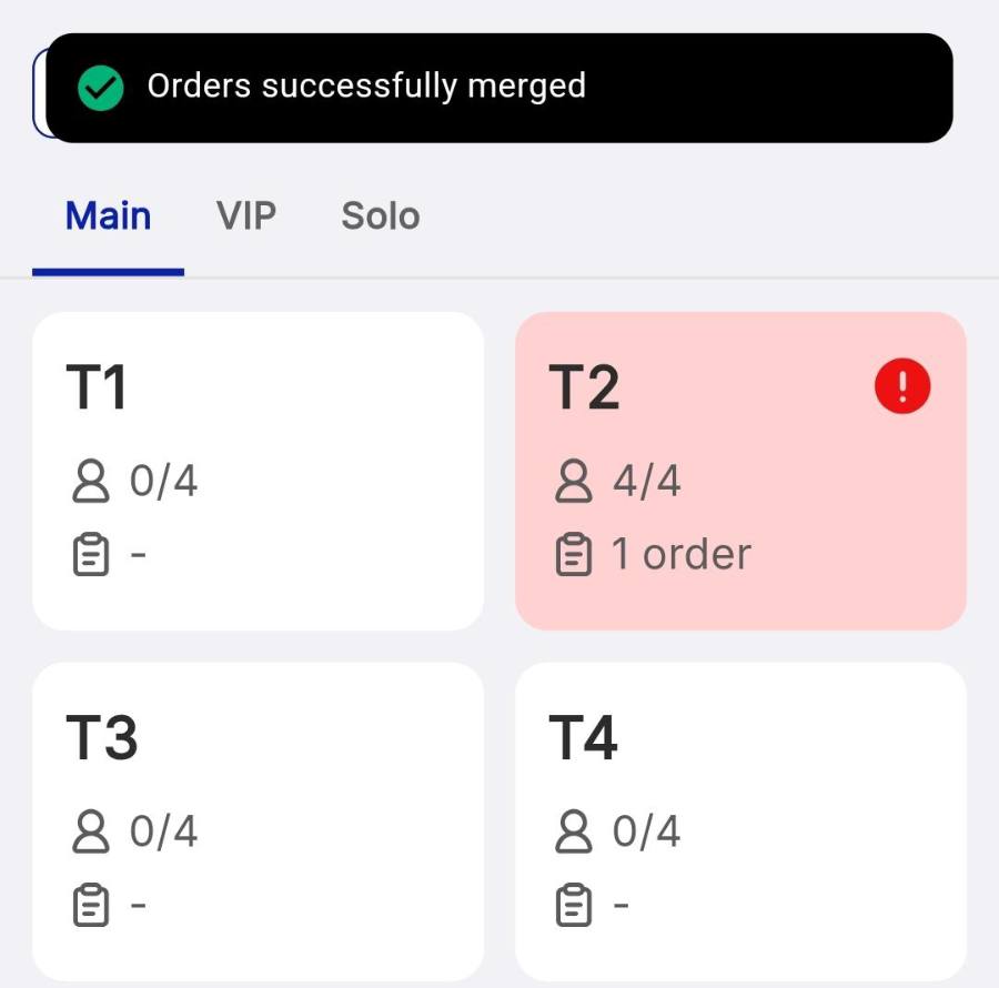 Orders successfully merged.