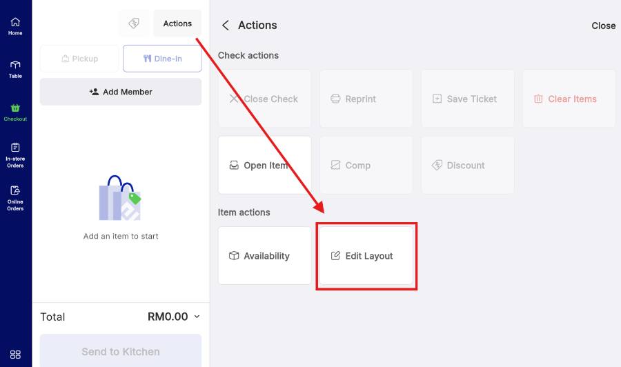 Edit Layout, under Item actions.