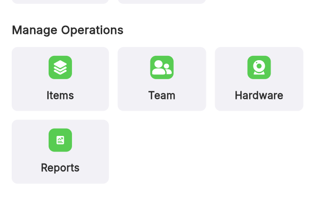 Team, under Manage operations.