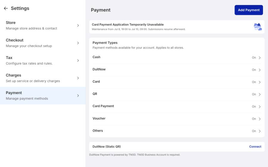 Payment, then Add Payment.