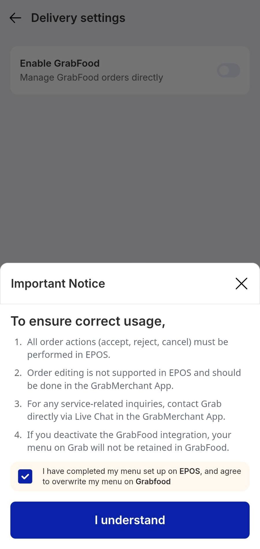 Tick the box, then I understand.
