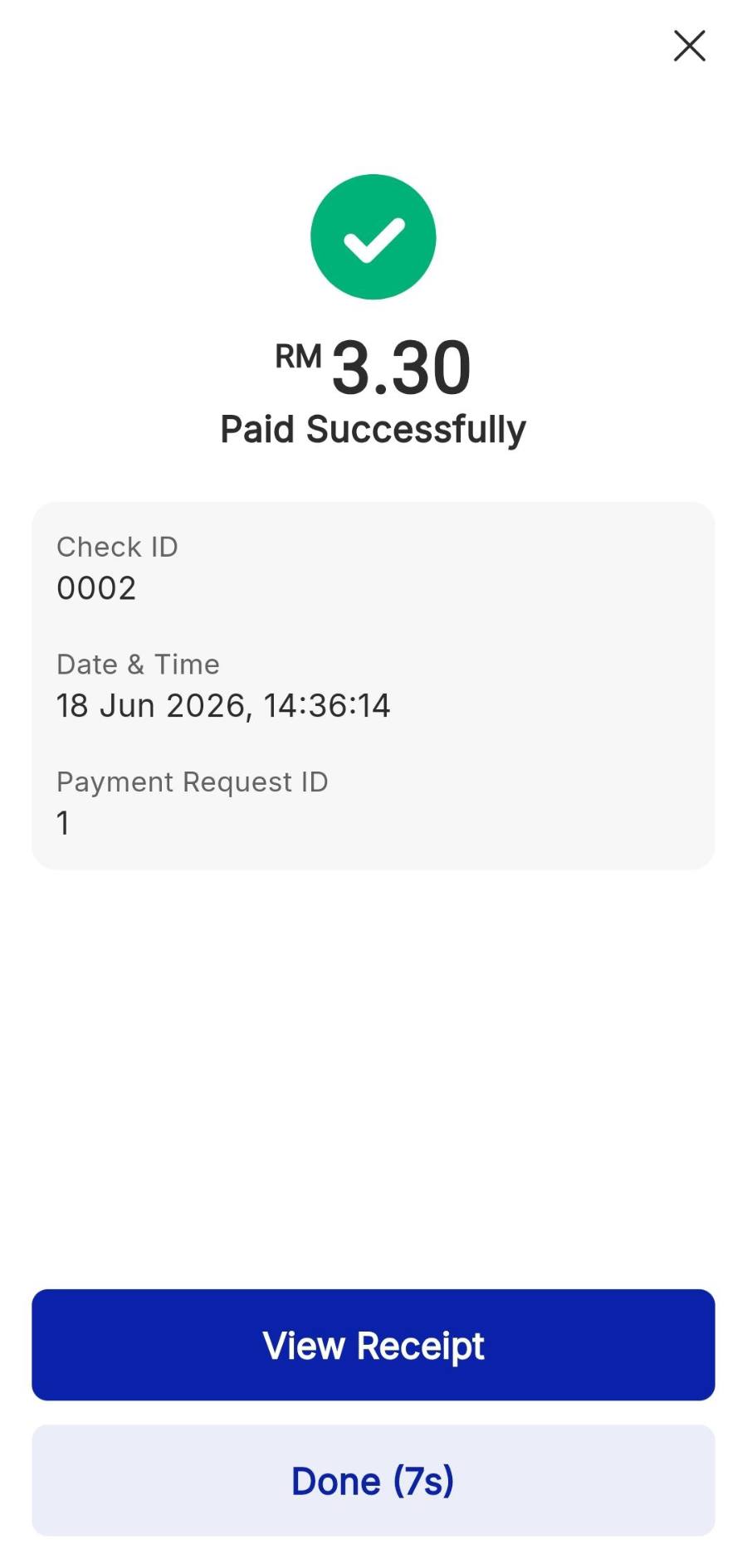 Paid successfully.