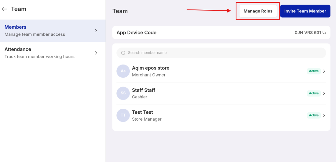 Manage Roles, top right.