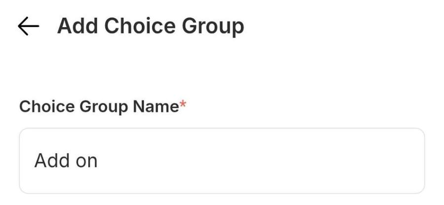 Name the group, for example Add on.