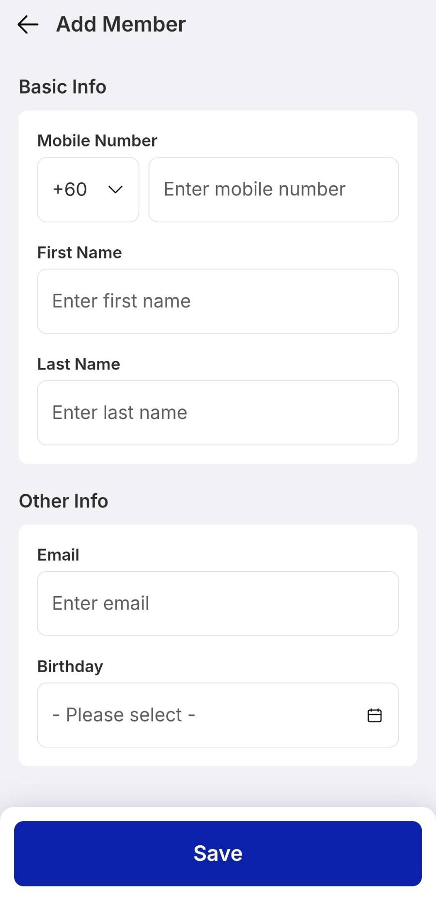 Fill it in, then Save.